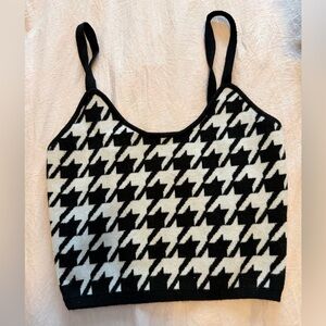 Alter’d State Black and White Houndstooth Sweater Tank